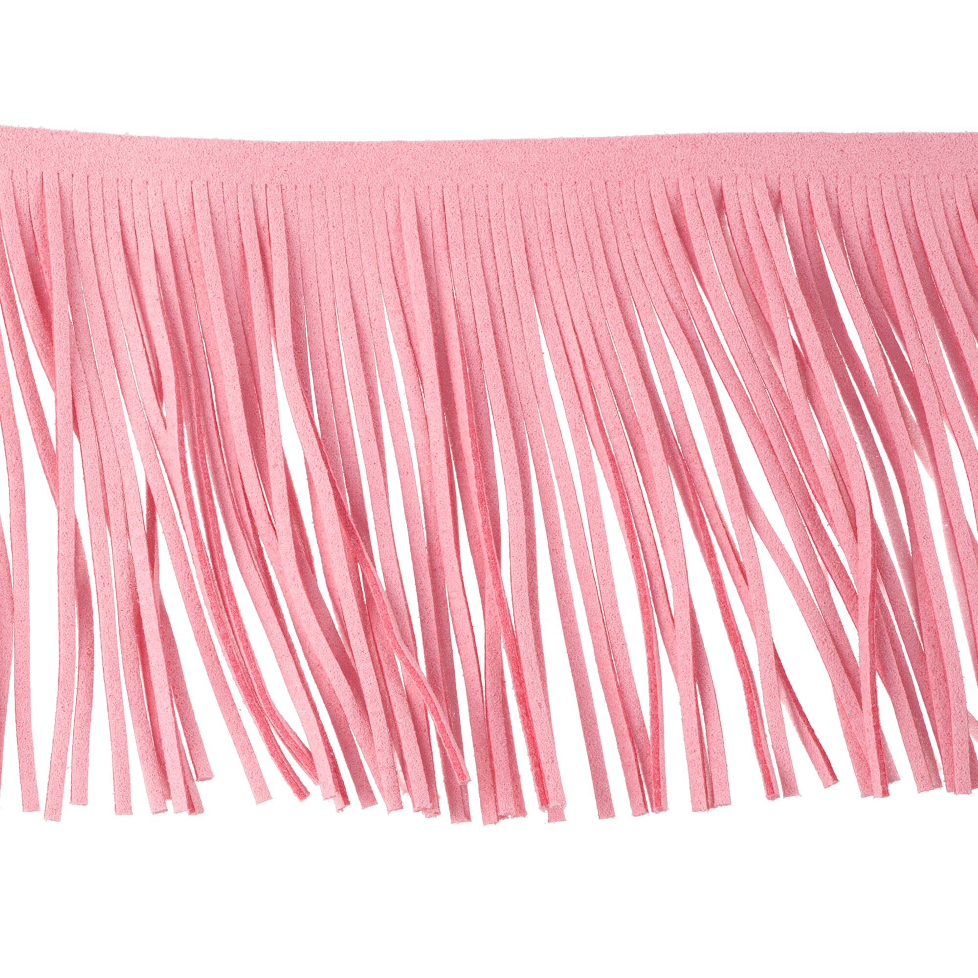 3 3/4" Pink Flocked Fringe Trim by Celebrate It®